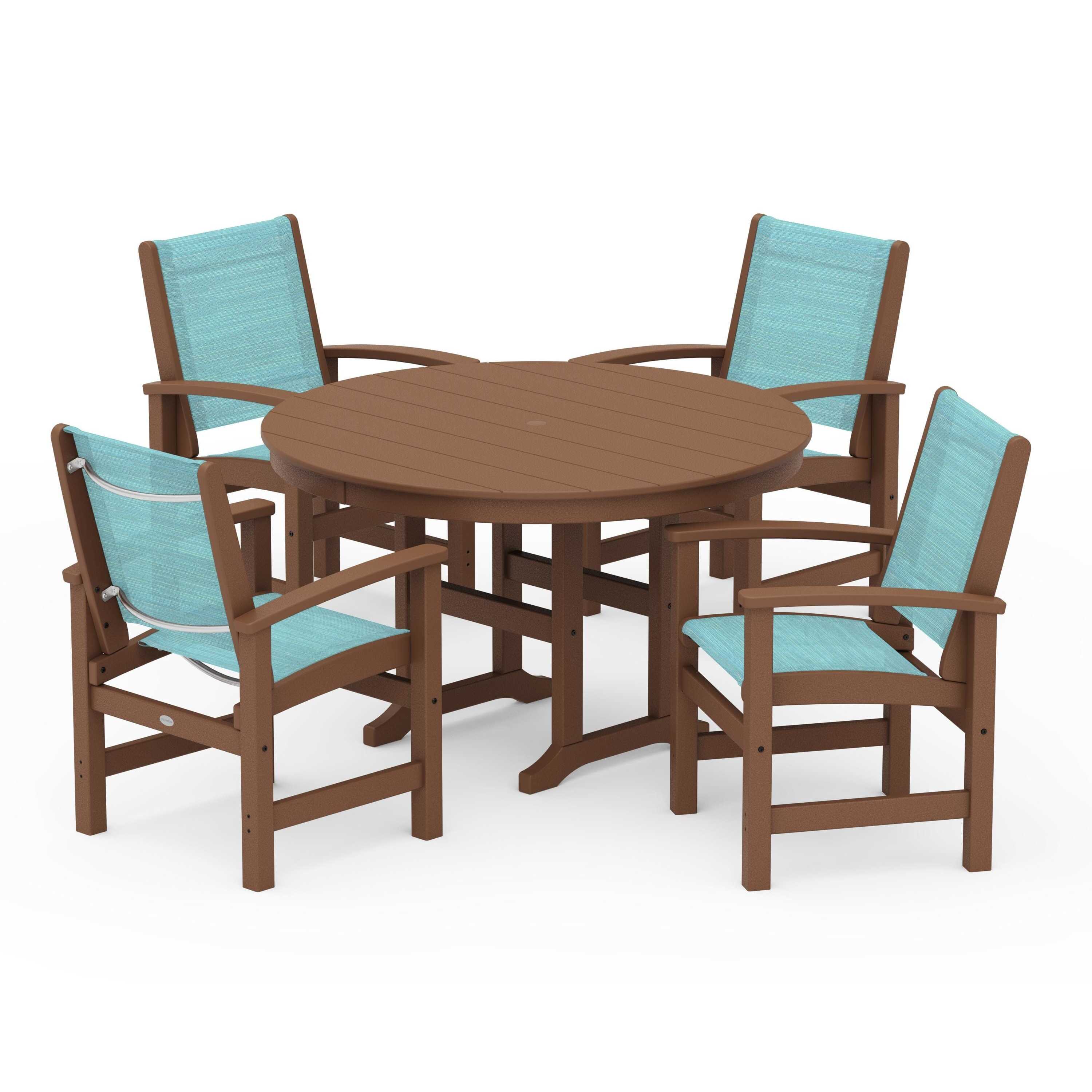 Coastal 5-Piece Round Farmhouse Dining Set