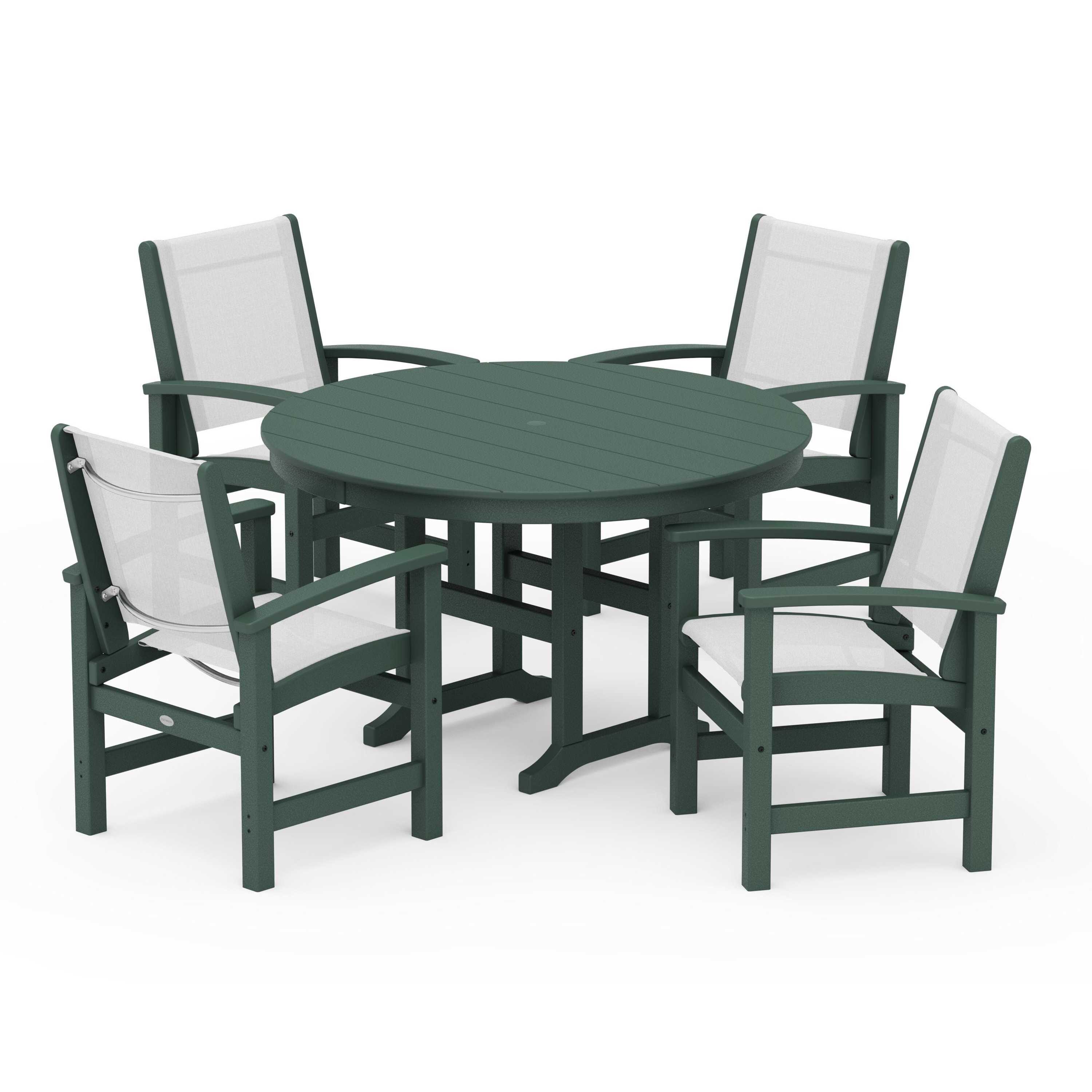 Coastal 5-Piece Round Farmhouse Dining Set
