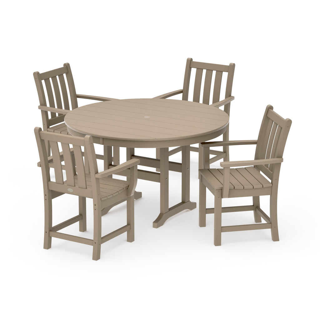 Traditional Garden 5-Piece Round Farmhouse Dining Set