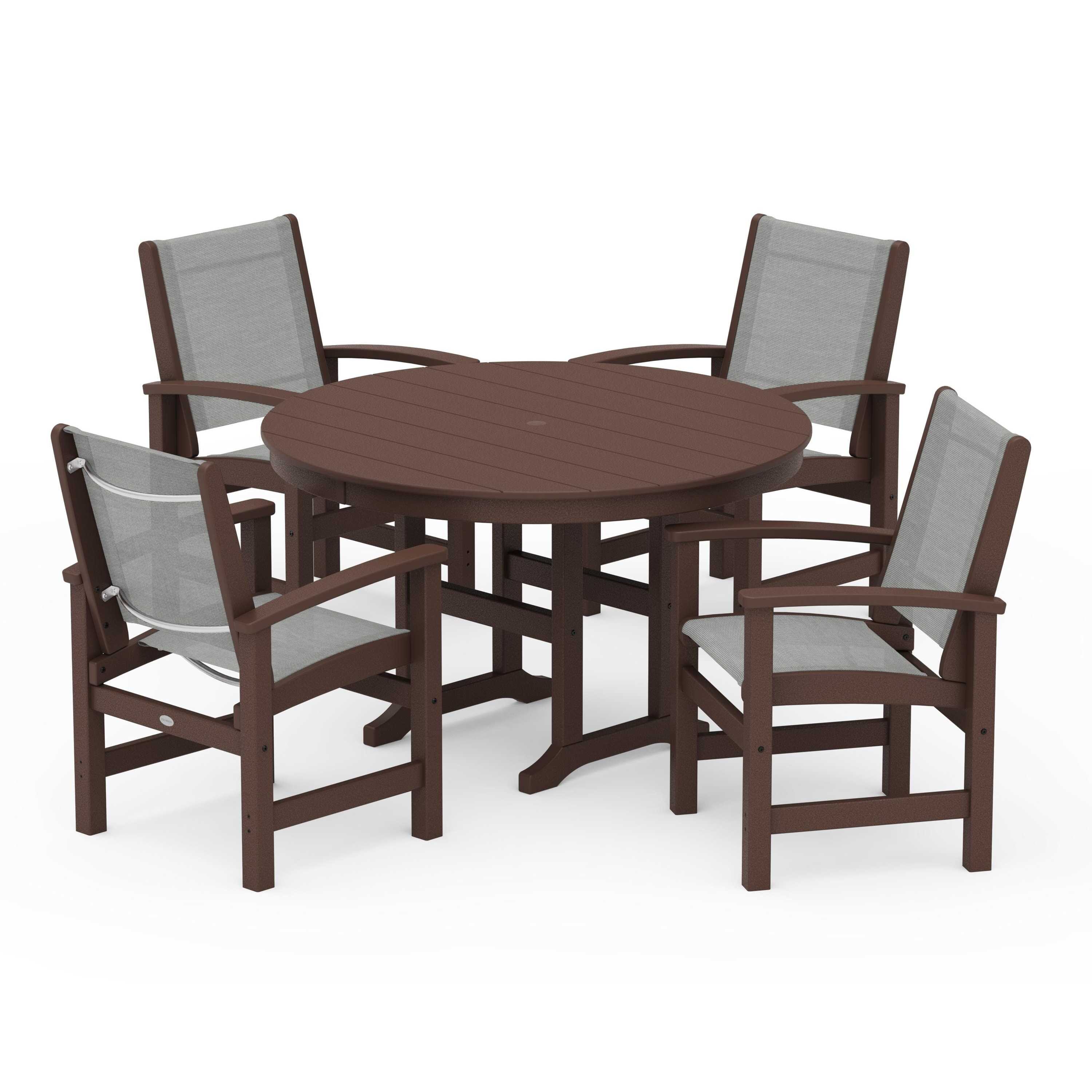 Coastal 5-Piece Round Farmhouse Dining Set