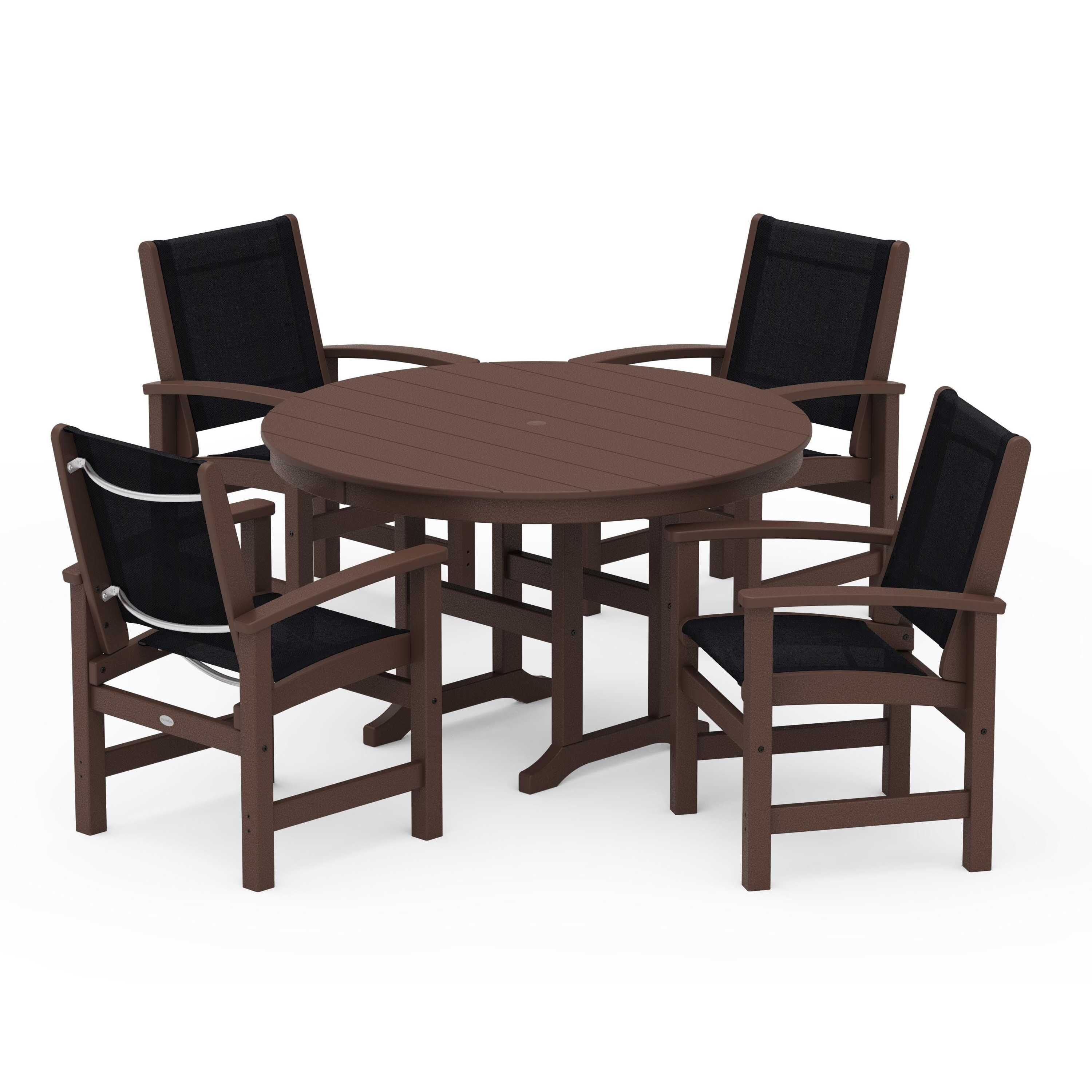 Coastal 5-Piece Round Farmhouse Dining Set