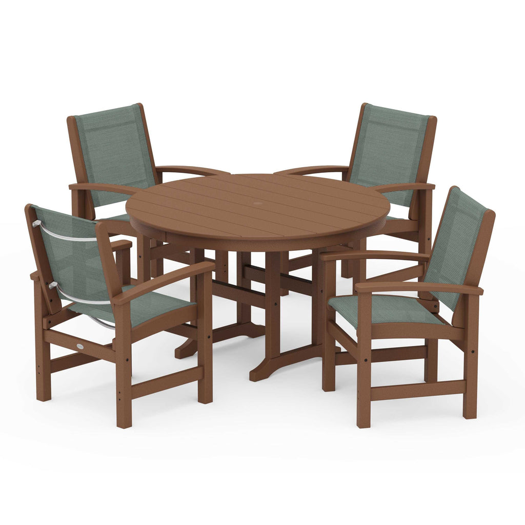 Coastal 5-Piece Round Farmhouse Dining Set