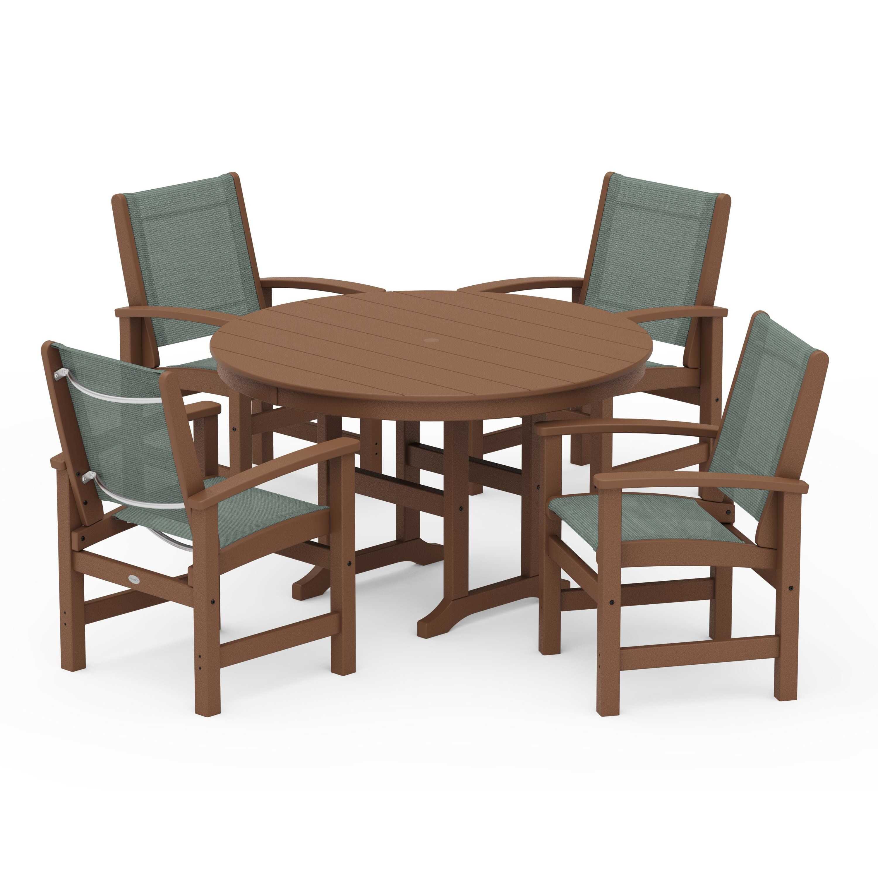 Coastal 5-Piece Round Farmhouse Dining Set