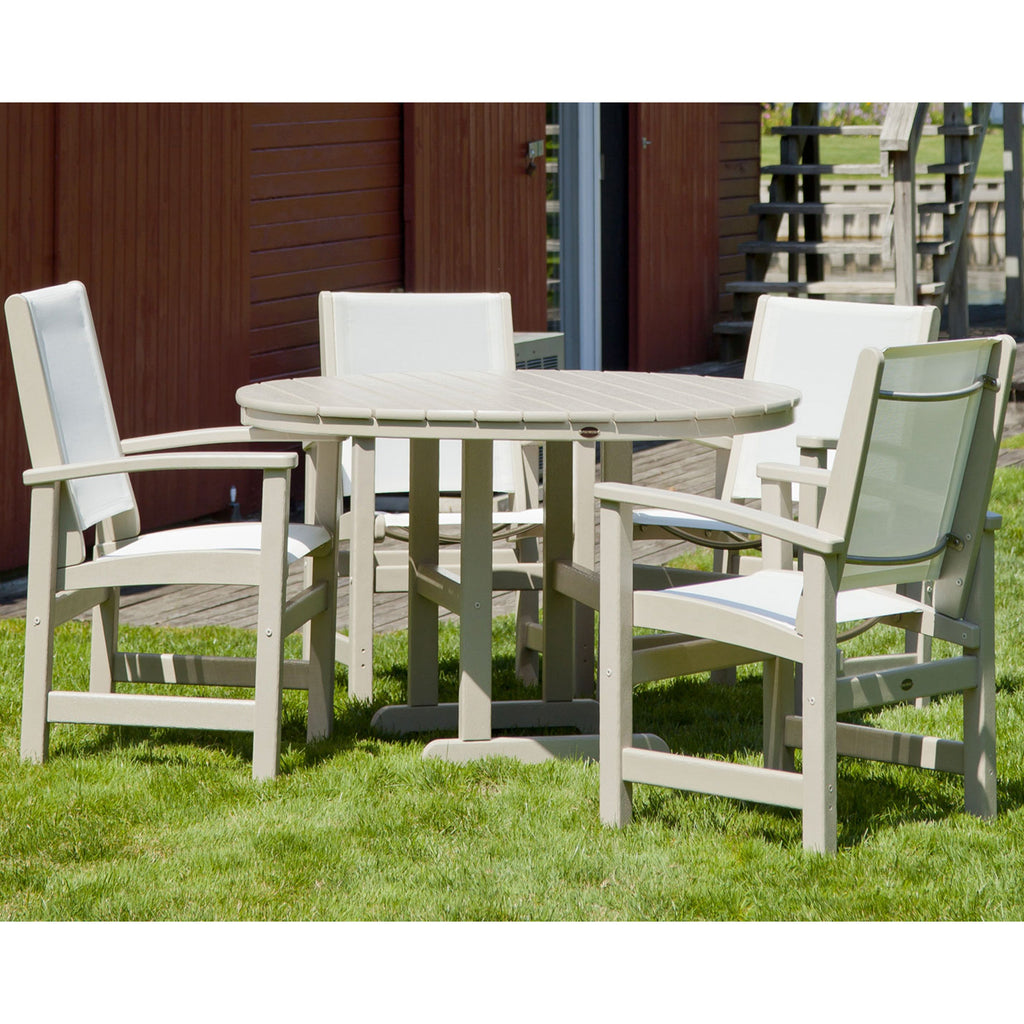 Coastal 5-Piece Round Farmhouse Dining Set