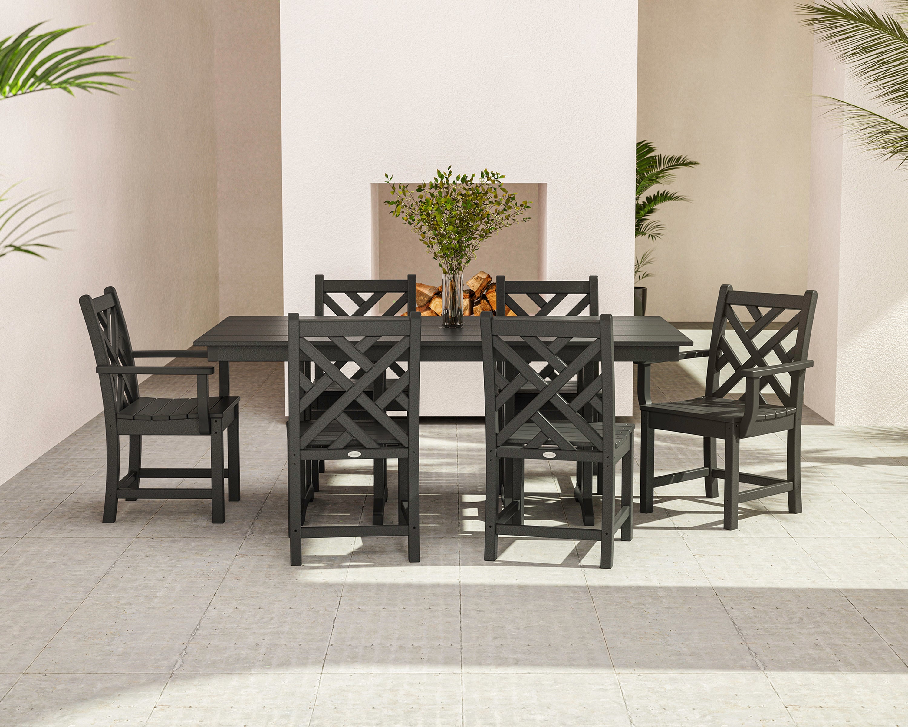 Chippendale 7-Piece Farmhouse Dining Set
