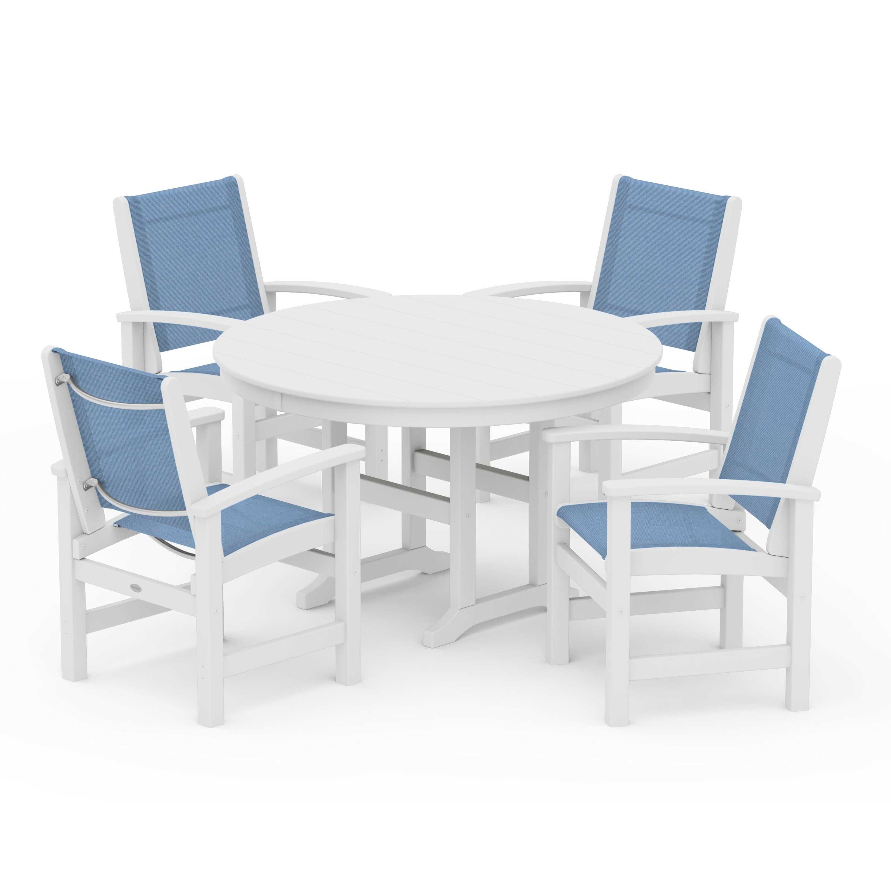 Coastal 5-Piece Round Farmhouse Dining Set