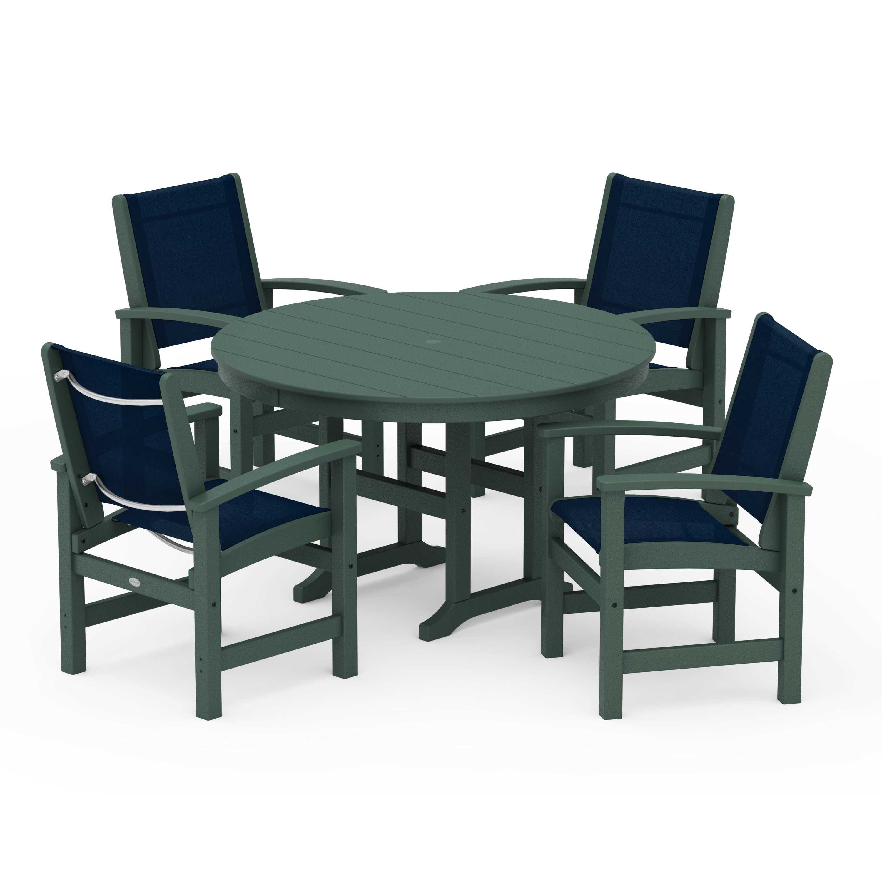 Coastal 5-Piece Round Farmhouse Dining Set