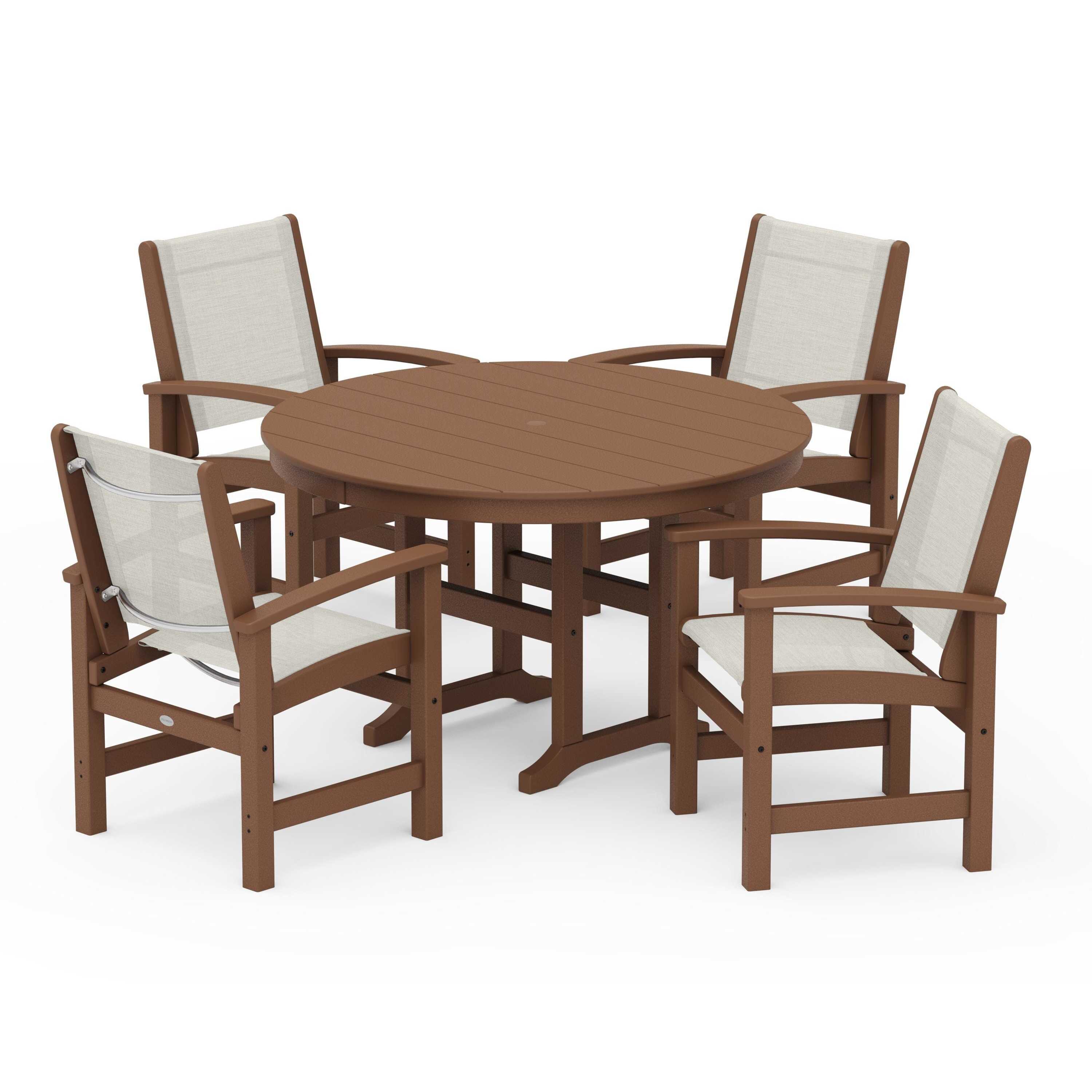 Coastal 5-Piece Round Farmhouse Dining Set