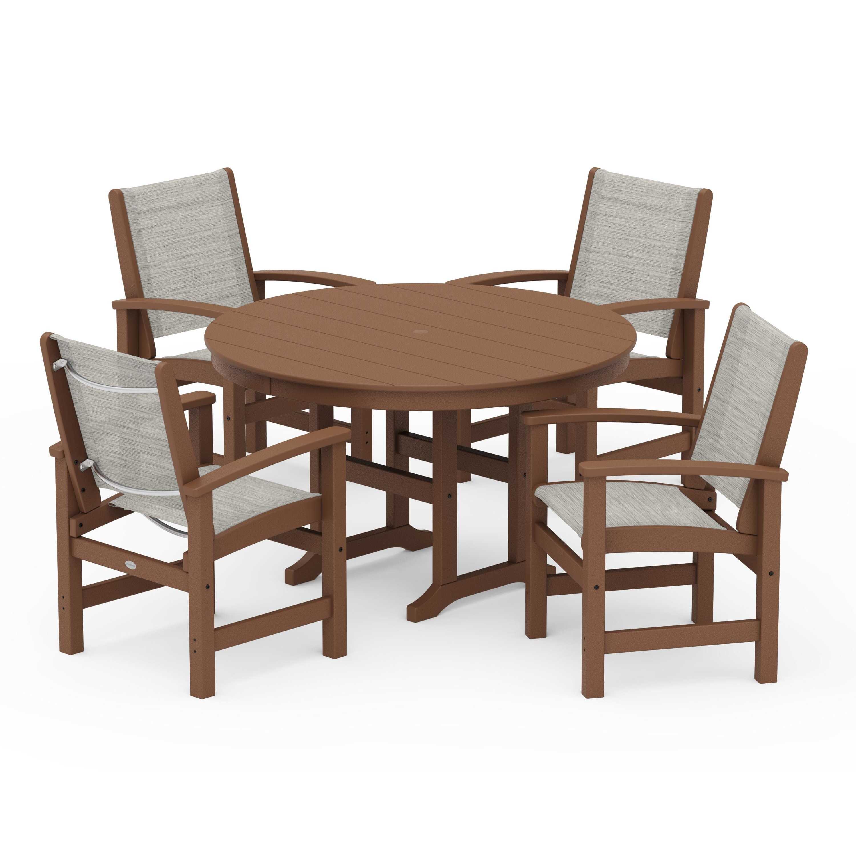 Coastal 5-Piece Round Farmhouse Dining Set