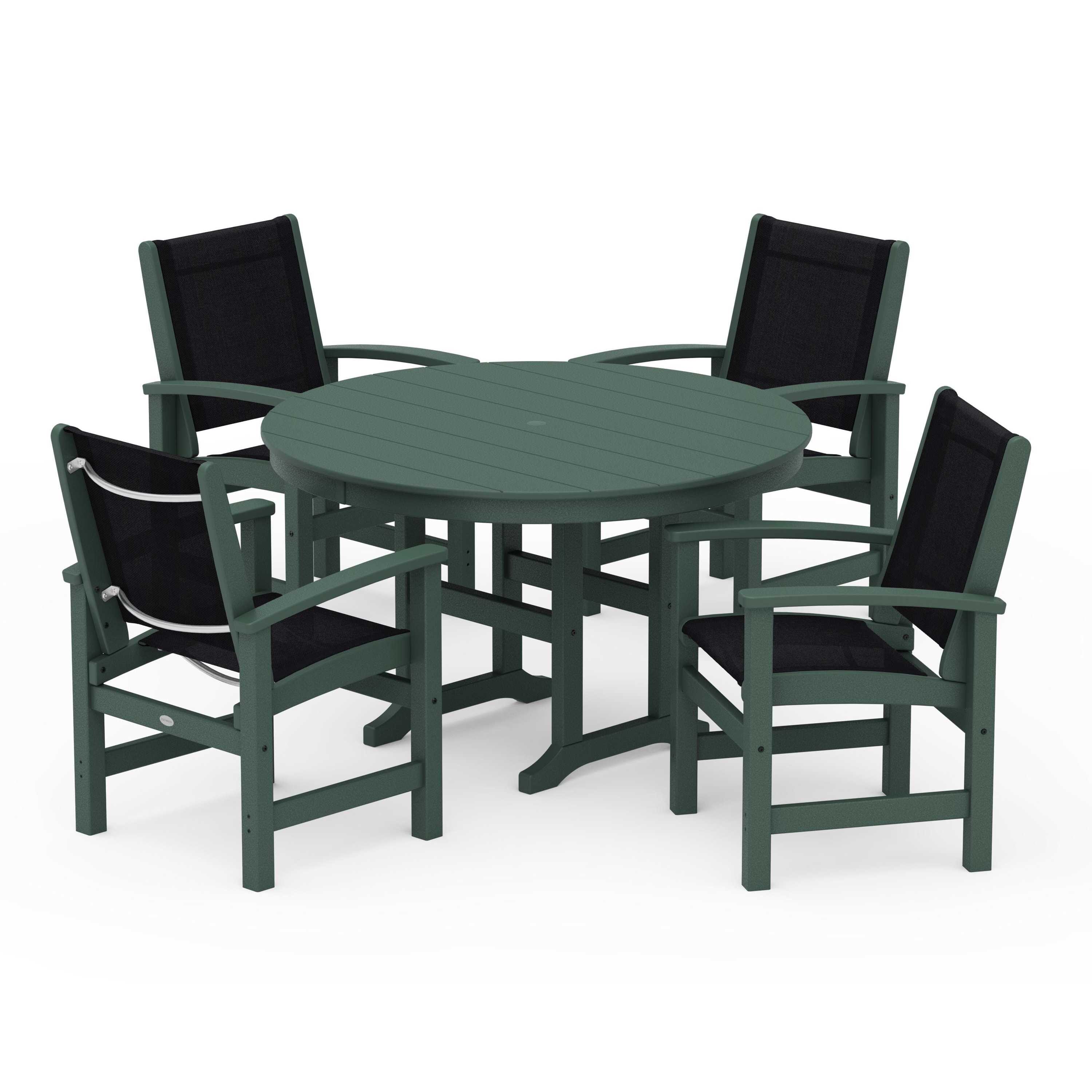 Coastal 5-Piece Round Farmhouse Dining Set