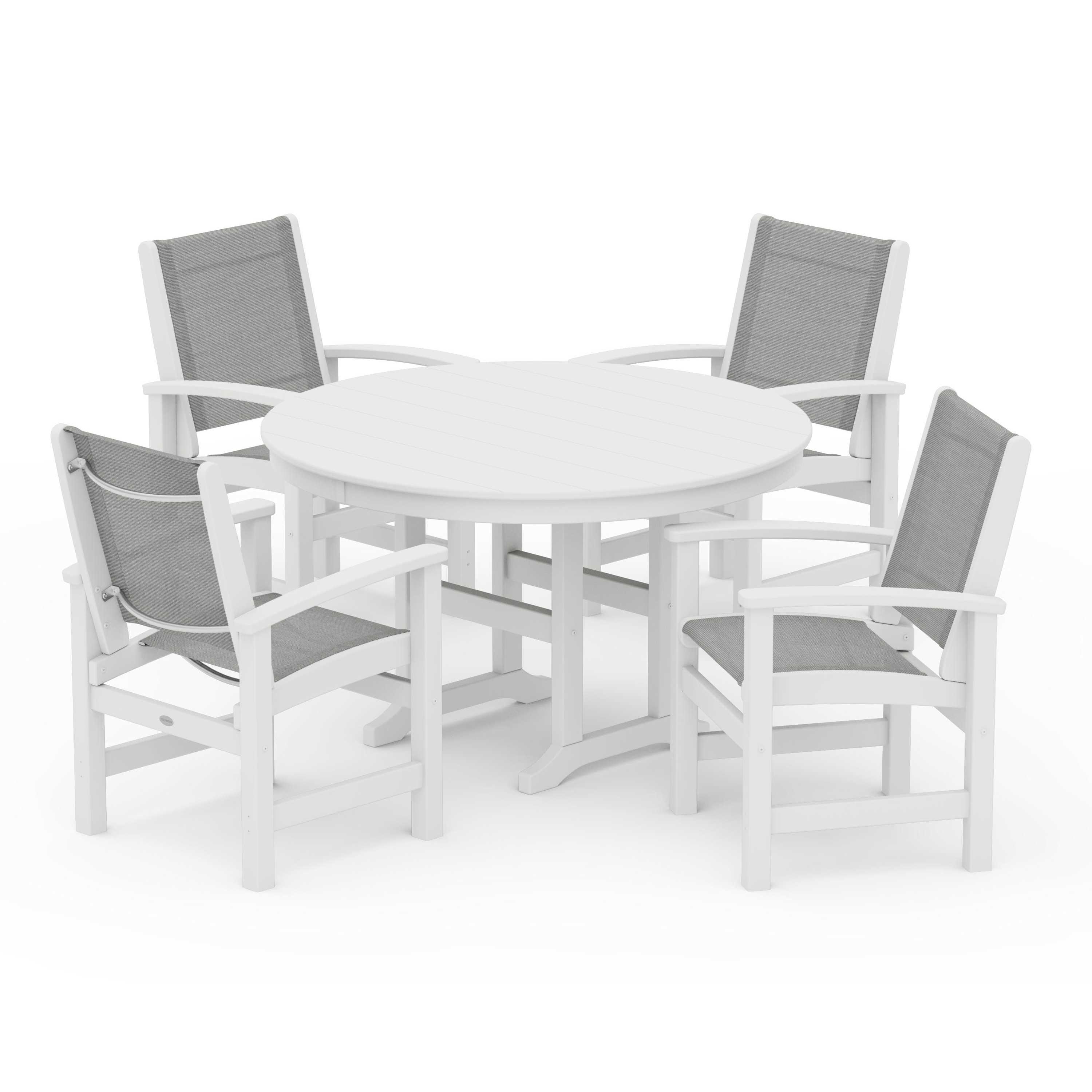 Coastal 5-Piece Round Farmhouse Dining Set