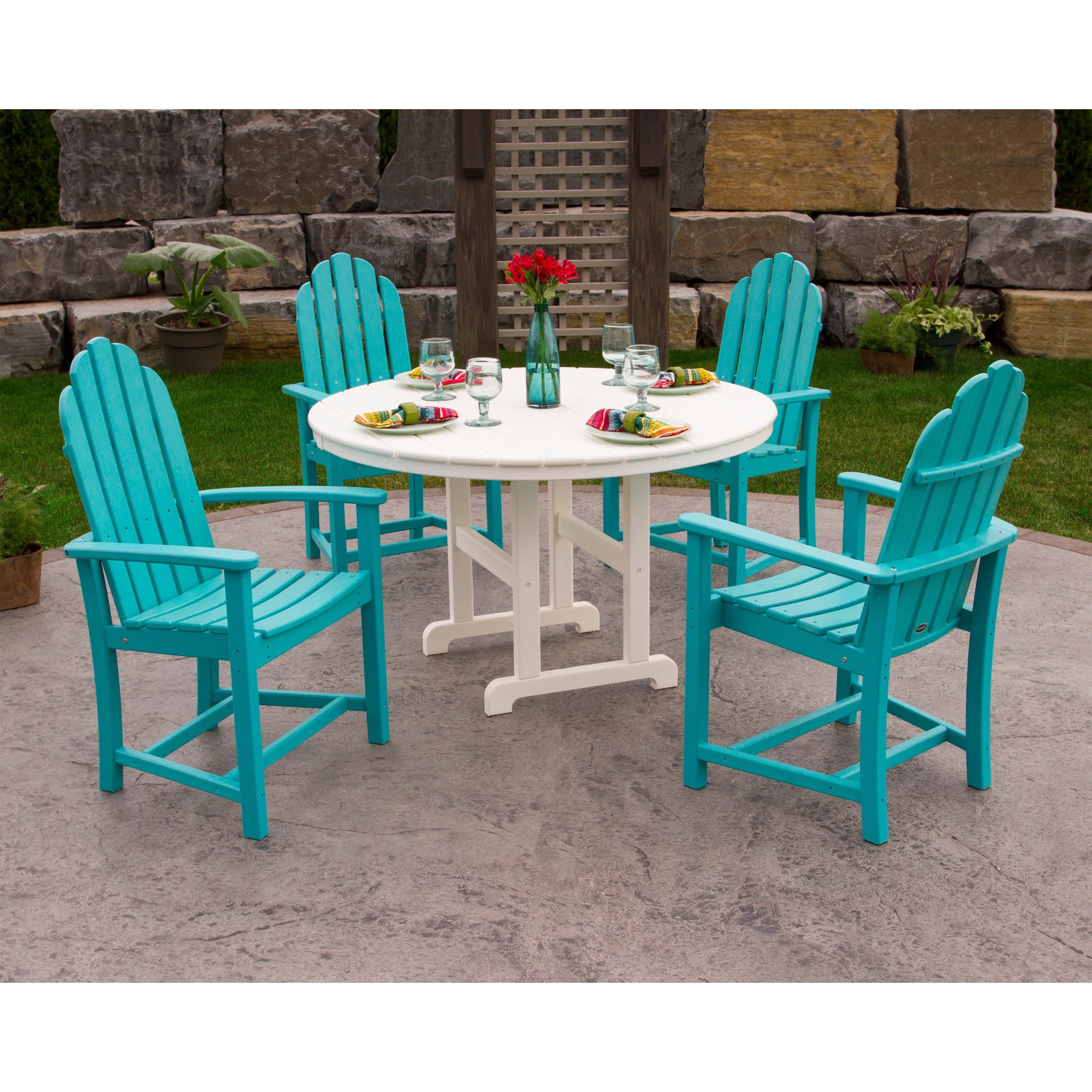 Classic Adirondack 5-Piece Round Farmhouse Dining Set