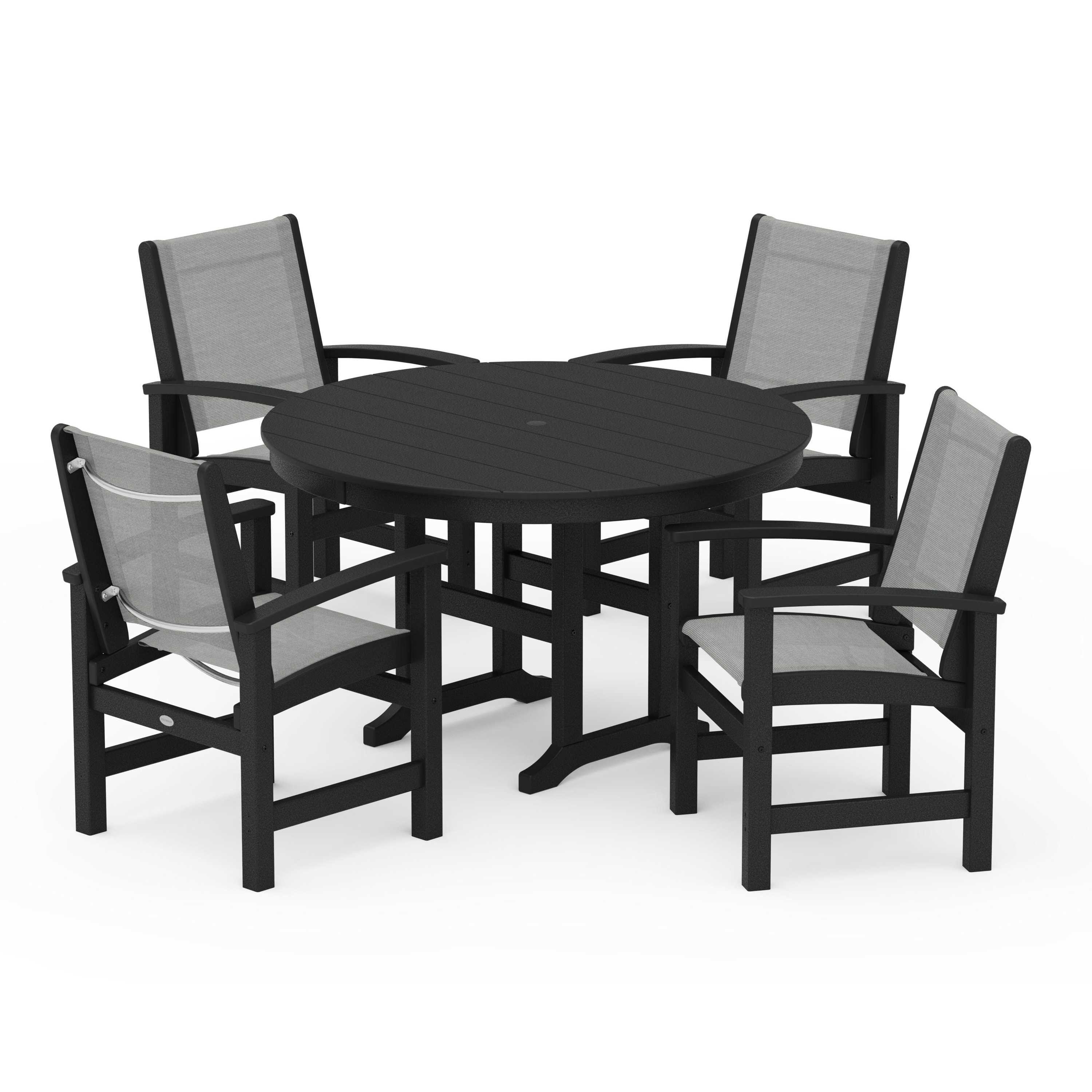 Coastal 5-Piece Round Farmhouse Dining Set