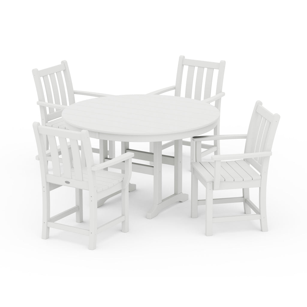 Traditional Garden 5-Piece Round Farmhouse Dining Set