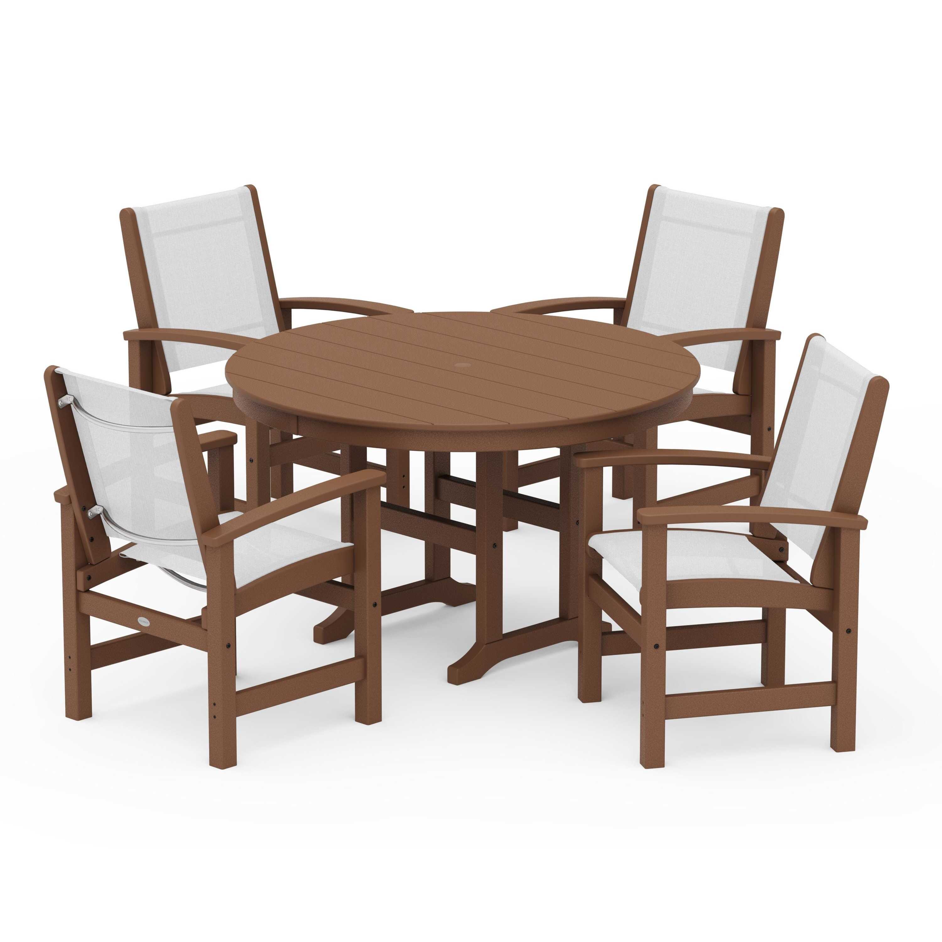 Coastal 5-Piece Round Farmhouse Dining Set