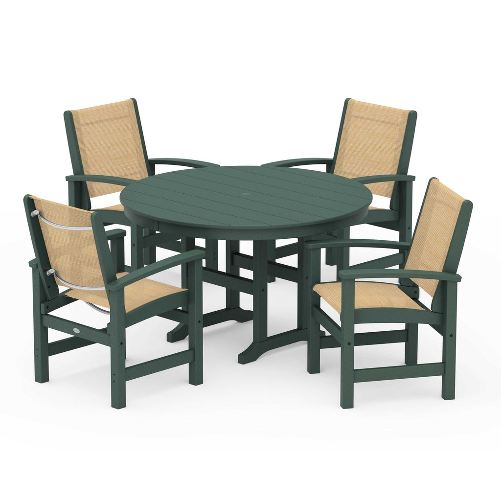 Coastal 5-Piece Round Farmhouse Dining Set