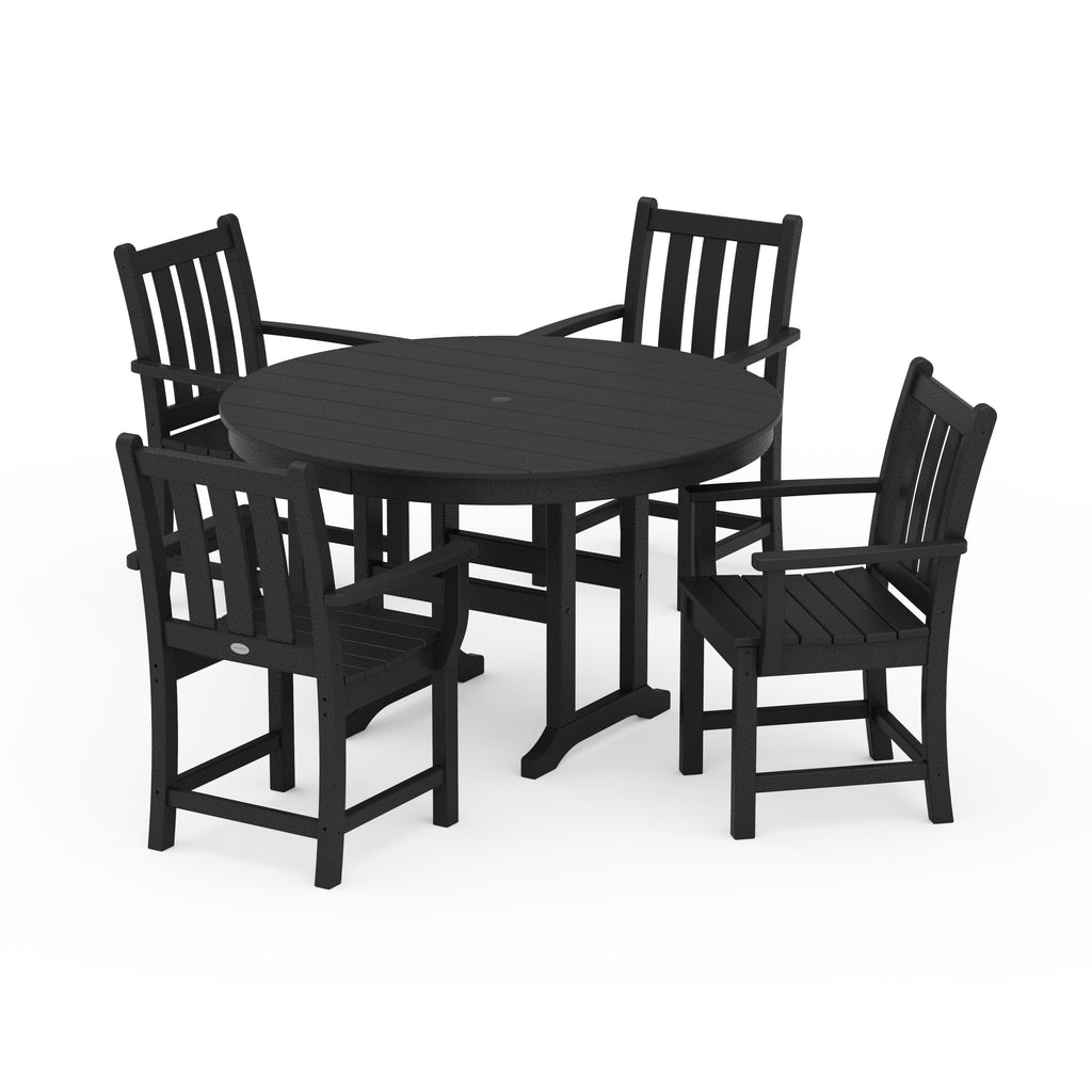 Traditional Garden 5-Piece Round Farmhouse Dining Set