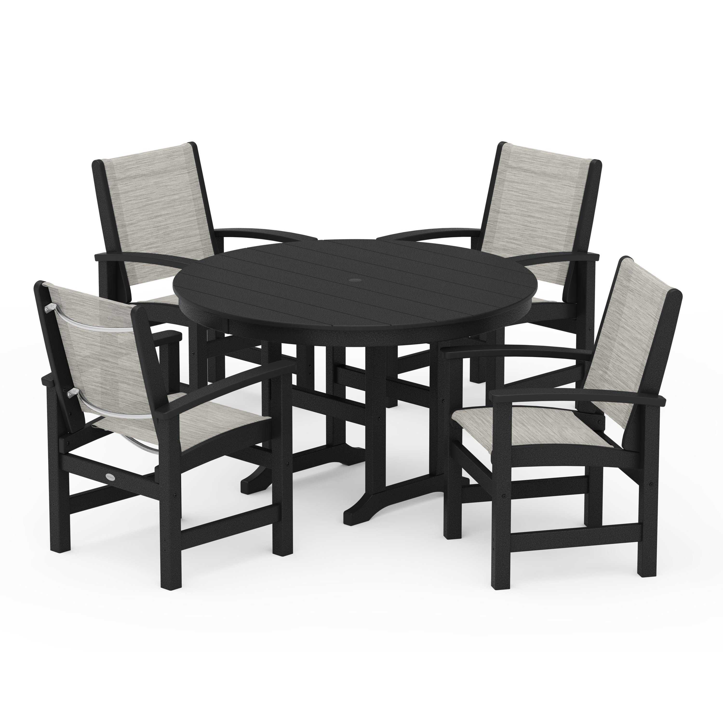 Coastal 5-Piece Round Farmhouse Dining Set