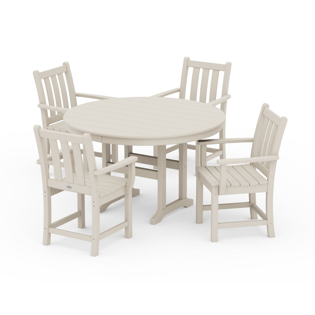Traditional Garden 5-Piece Round Farmhouse Dining Set