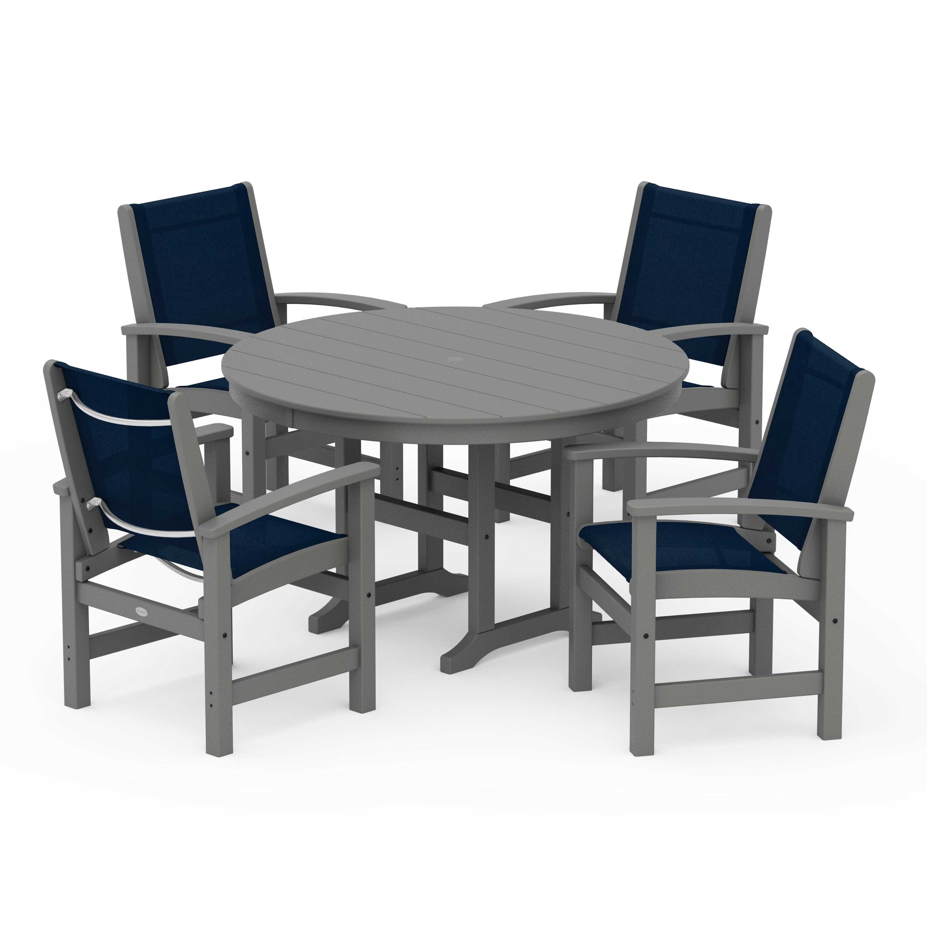 Coastal 5-Piece Round Farmhouse Dining Set